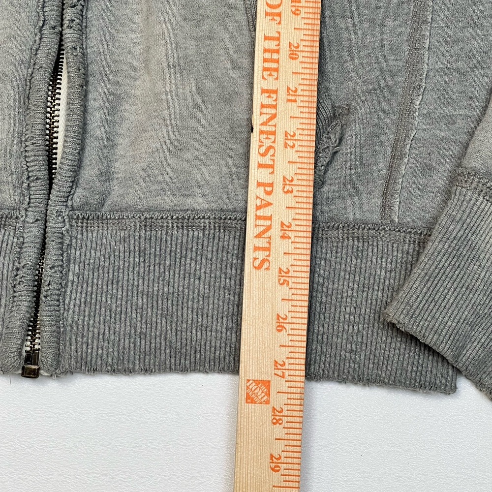Vintage Abercrombie & Fitch Full Zip Hoodie Gray Logo Y2K Men's Medium Retro - Picture 6 of 11